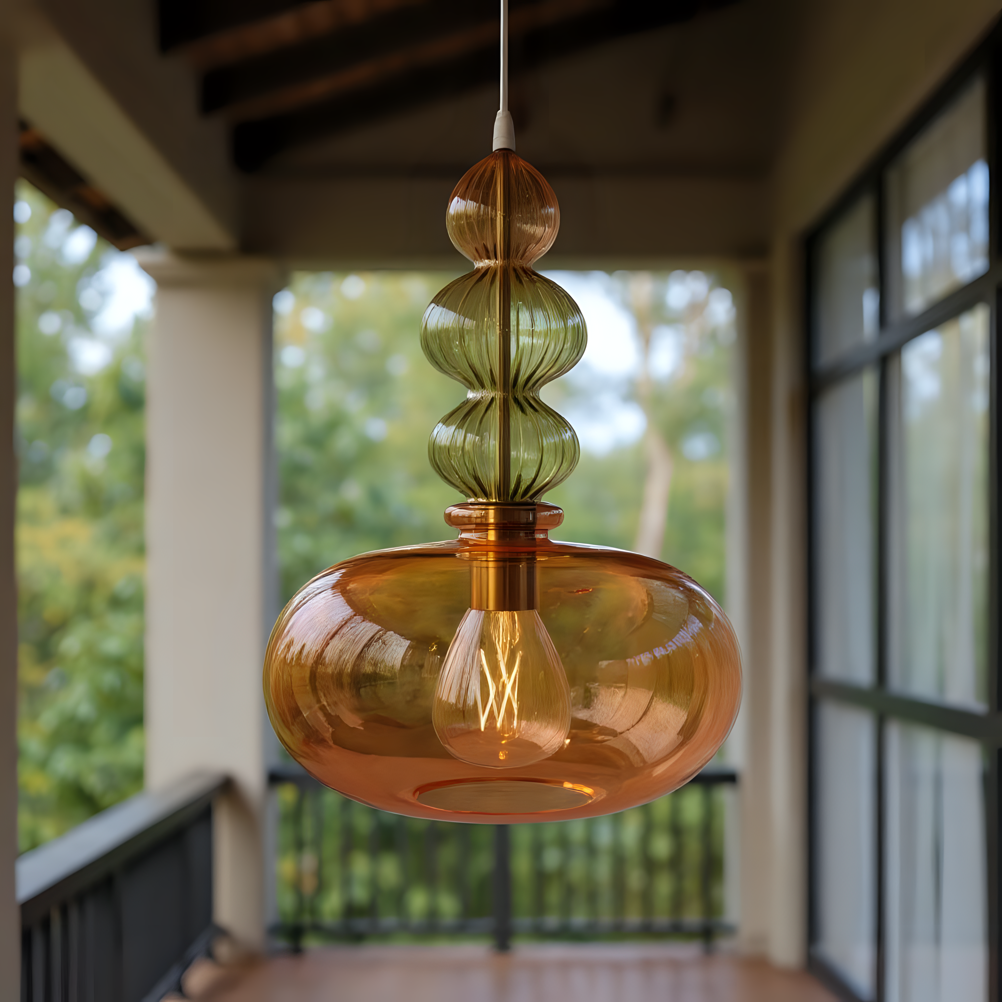 Blown Glass Pendant Light